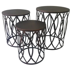 * Copper Round Metal Side Table, Large Promotion