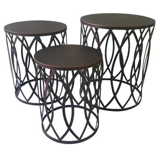 * Copper Round Metal Side Table, Large Promotion
