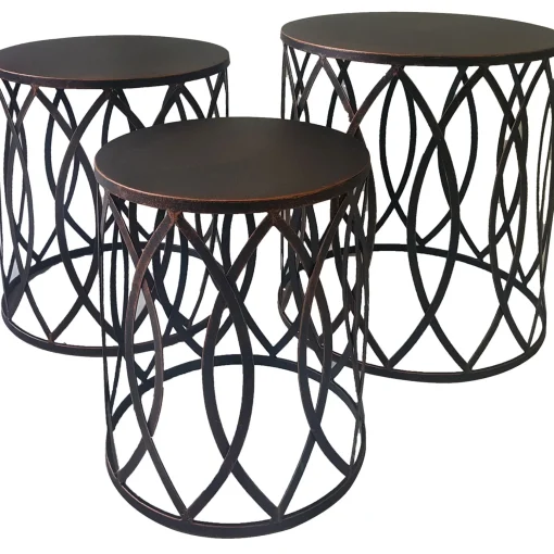 * Copper Round Metal Side Table, Large Promotion
