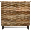 * 2-Door Wave Wood Carved Cabinet Clearance
