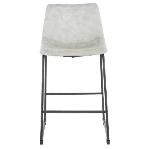 * Drake Modern Faux Leather Industrial Barstool, Light Grey Fashion