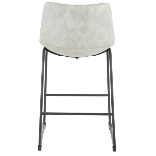 * Drake Modern Faux Leather Industrial Barstool, Light Grey Fashion