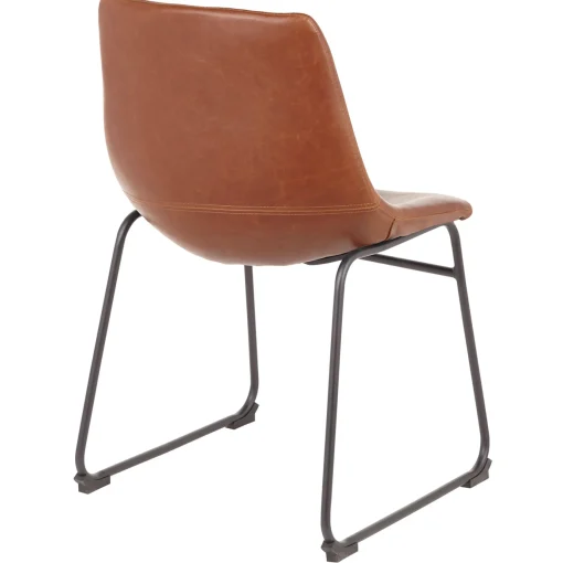 * Drake Modern Industrial Dining Chair, Cognac Clearance
