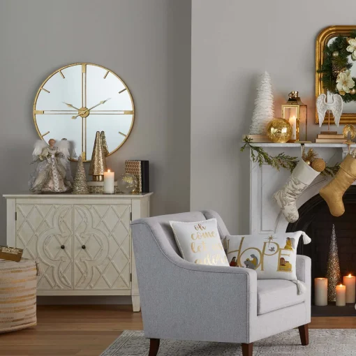 * Gold Foil Print Tassel Pouf Discount