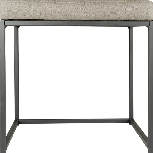 * Grey Rectangle Vanity Stool Premium