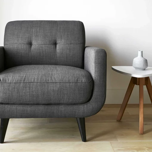 * Hadley Tufted Back Accent Chair, Charcoal Grey Flash Sale