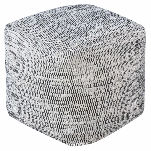 * Honeybloom Black & Cream Pouf Discount Online