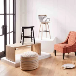 * Honeybloom Rainbow Striped Pouf, 20 14 Discount Online