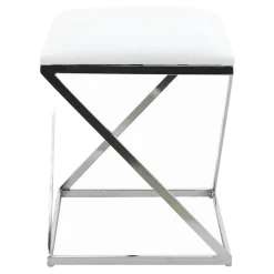 * Laila Ali Modern White Velvet Ottoman Promotion