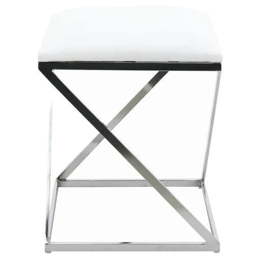 * Laila Ali Modern White Velvet Ottoman Promotion