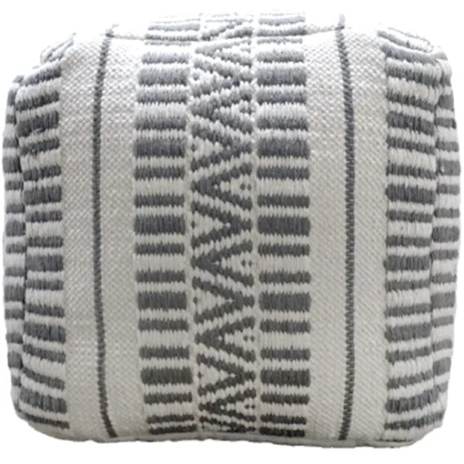 * Maya Handwoven Striped Square Pouf Flash Sale