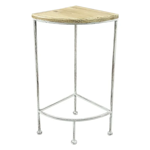 * Metal Corner Plant Stand With Wood Top Grey, Small Low Price