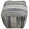 * Ray Handwoven Striped Square Pouf Low Price