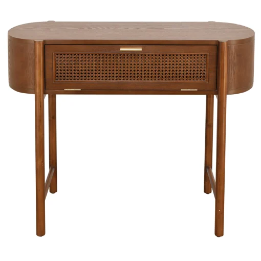 * Reston Round Corner Wooden Console Table Less Expensive