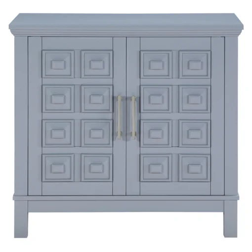 * Sadie 2-Drawer Geometric Cabinet, Grey Bargain Sale