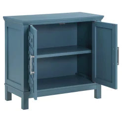 * Sadie 2-Drawer Geometric Cabinet, Turquoise Clearance