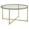 * Stella Round Glass Coffee Table Gold Exquisite Gifts