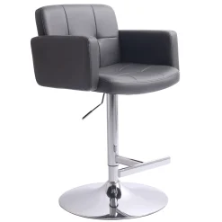 * Stout Adjustable Faux Leather Barstool, Grey Discount