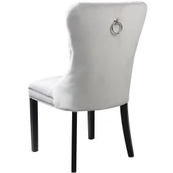 * Velvet Grey Tufted Ring Back Dining Chair Discount Online