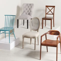 * Velvet Grey Tufted Ring Back Dining Chair Discount Online